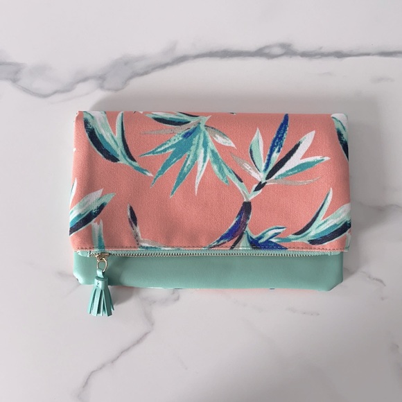 Rachel Pally Reversible Rectangular Tropical Foldover Clutch - Picture 7 of 12